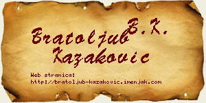Bratoljub Kazaković vizit kartica